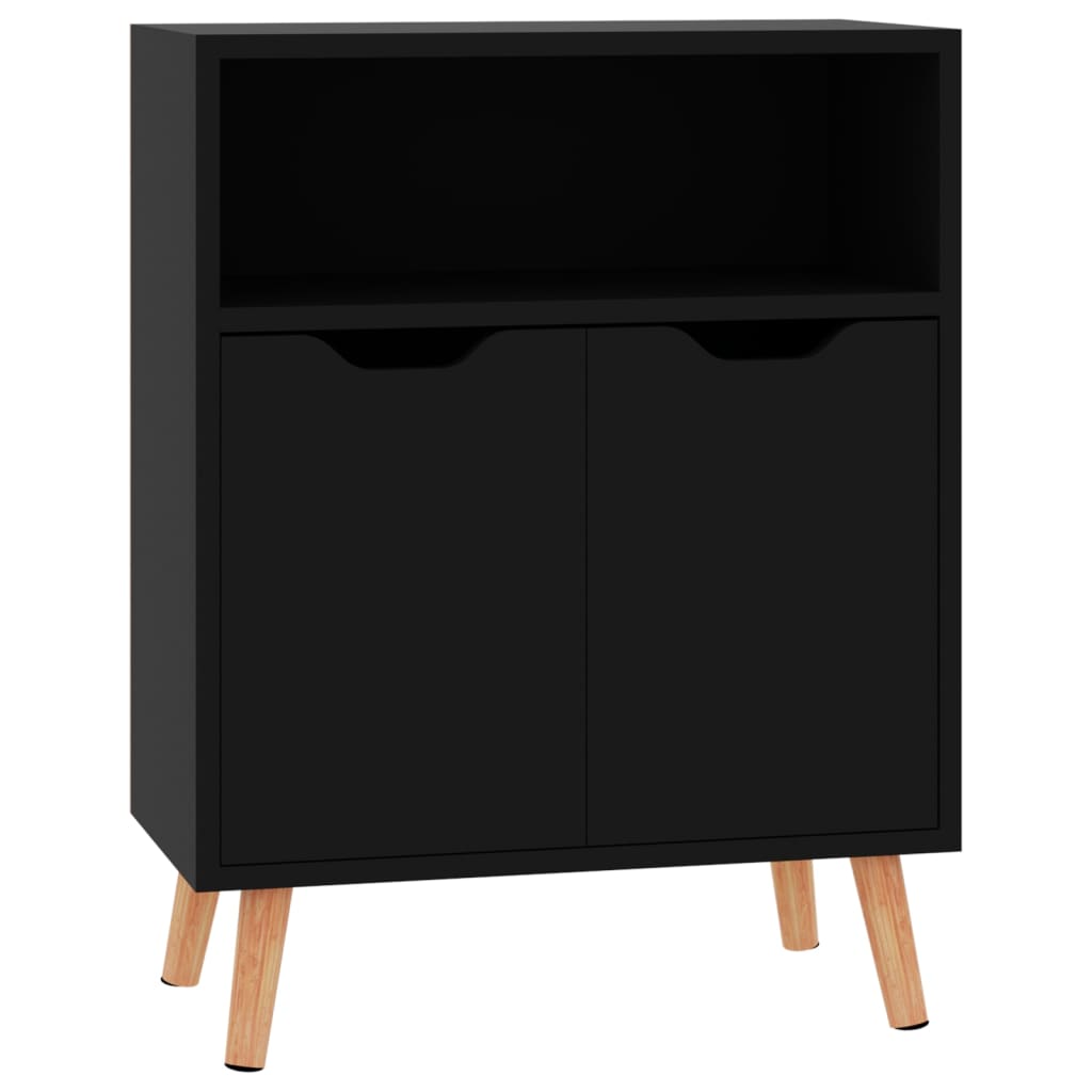 skænk 60x30x72 cm konstrueret træ sort højglans