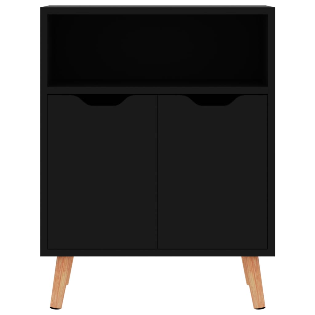skænk 60x30x72 cm konstrueret træ sort højglans