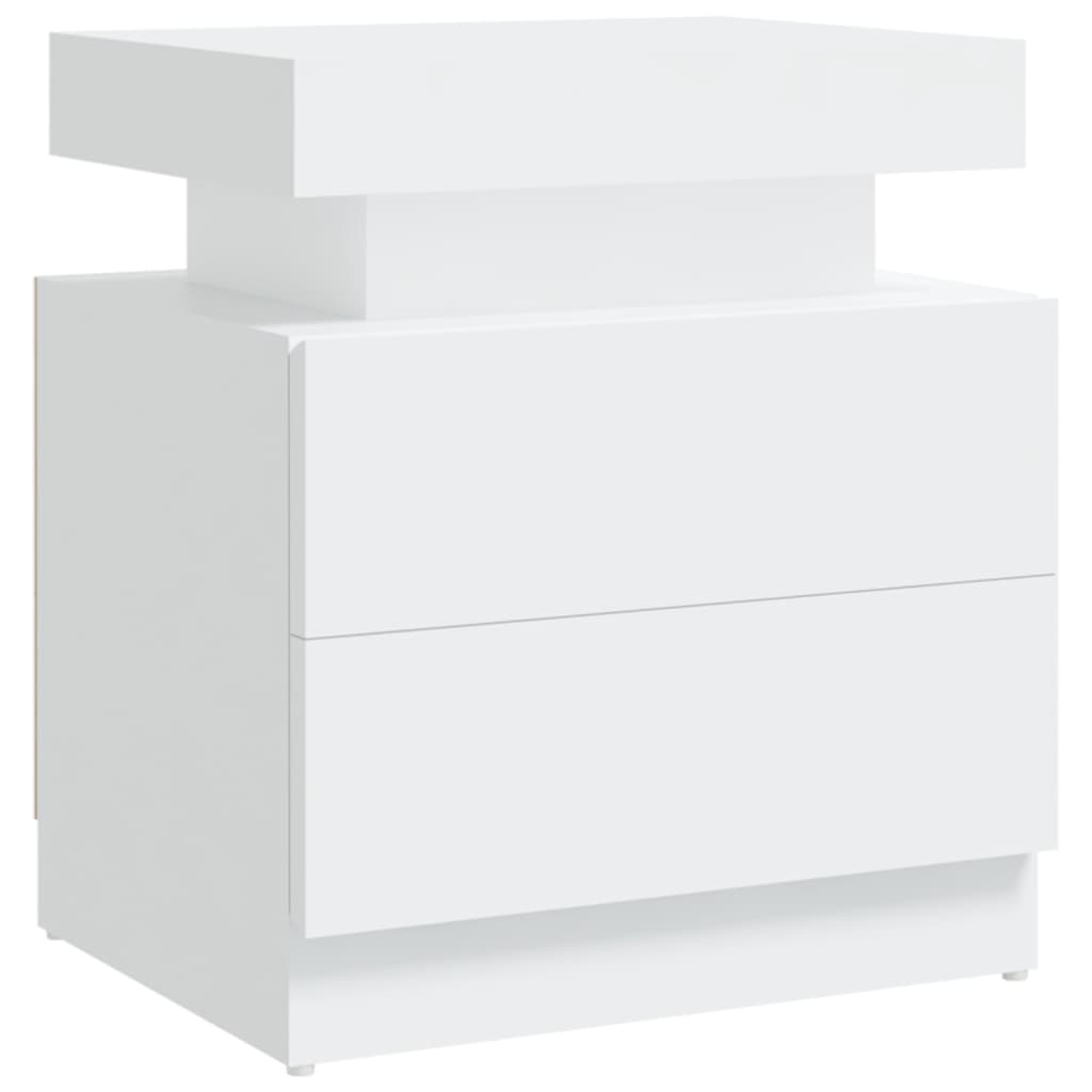 sengebord 45x35x52 cm konstrueret træ hvid