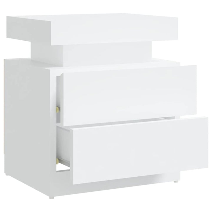 sengebord 45x35x52 cm konstrueret træ hvid