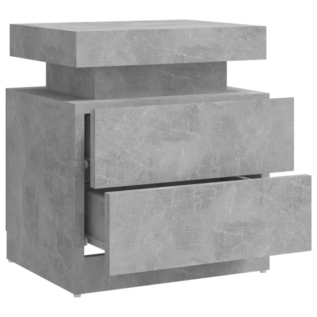 sengebord 45x35x52 cm konstrueret træ betongrå