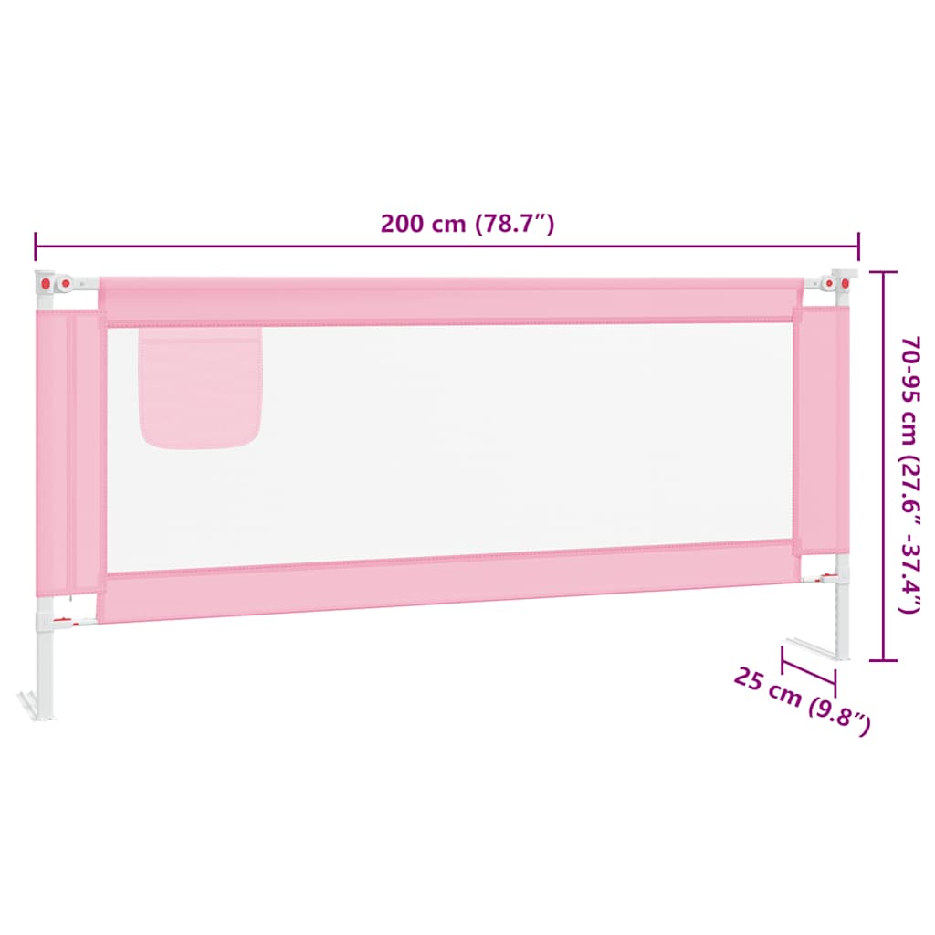 sengegest til børneseng 200x25 cm stof pink