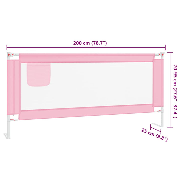 sengegest til børneseng 200x25 cm stof pink