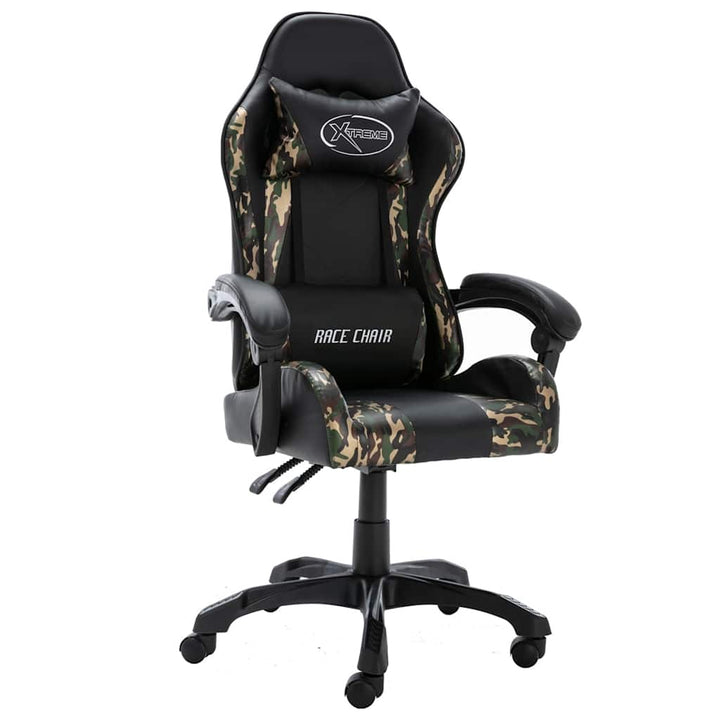 gamerstol kunstlæder sort og camouflage