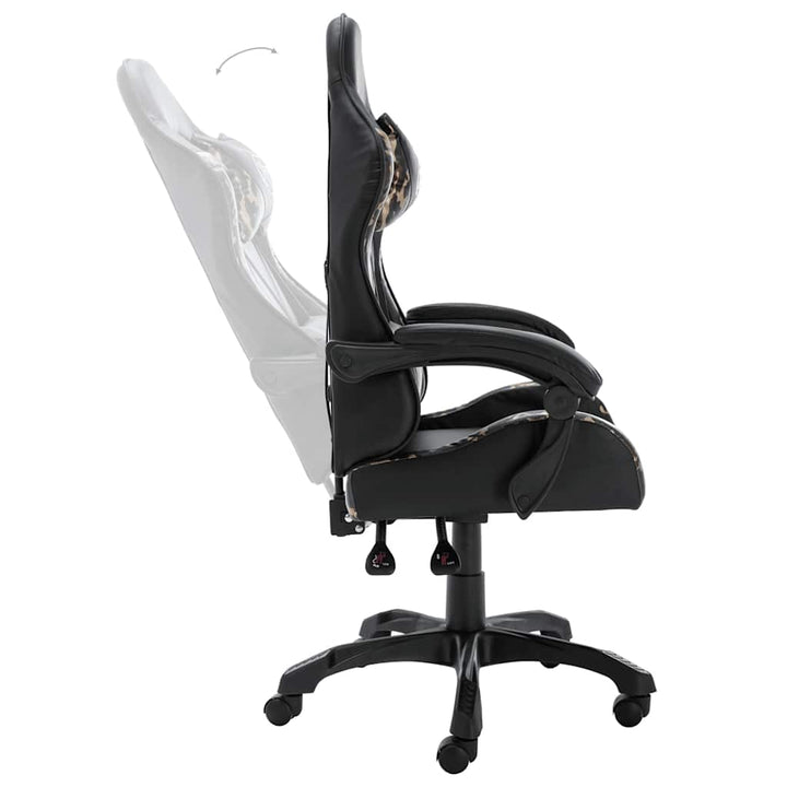 gamerstol kunstlæder sort og camouflage