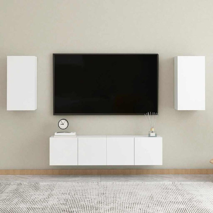 tv-bord 30,5x30x60 cm konstrueret træ hvid