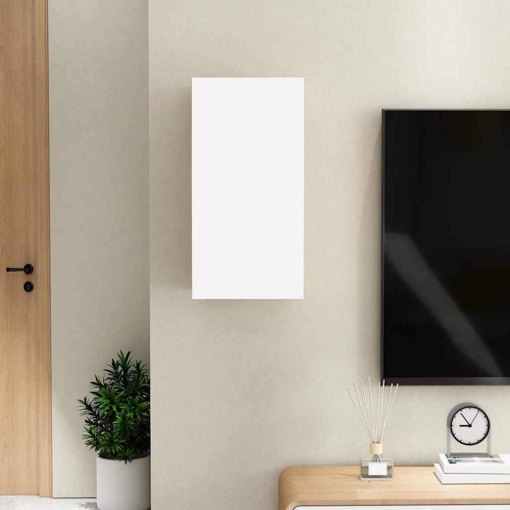 tv-bord 30,5x30x60 cm konstrueret træ hvid