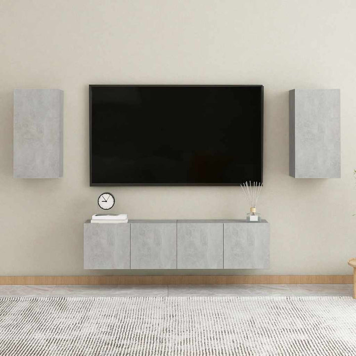 tv-bord 30,5x30x60 cm konstrueret træ betongrå