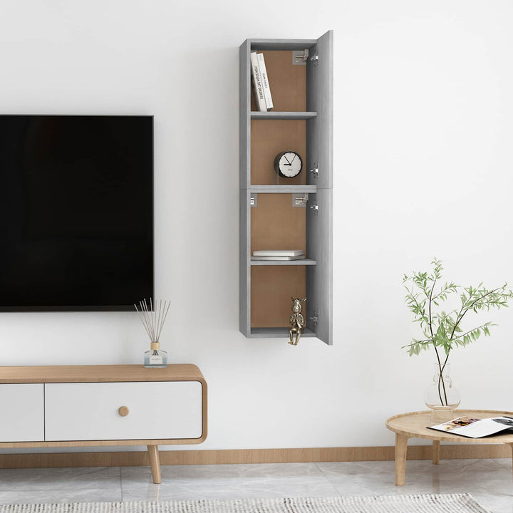 tv-borde 2 stk. 30,5x30x60 cm konstrueret træ betongrå