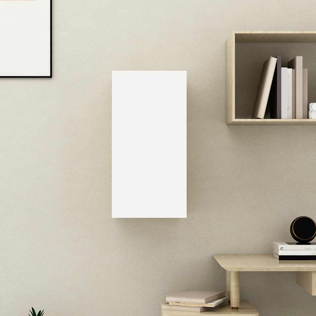 tv-bord 30,5x30x60 cm konstrueret træ hvid og sonoma-eg