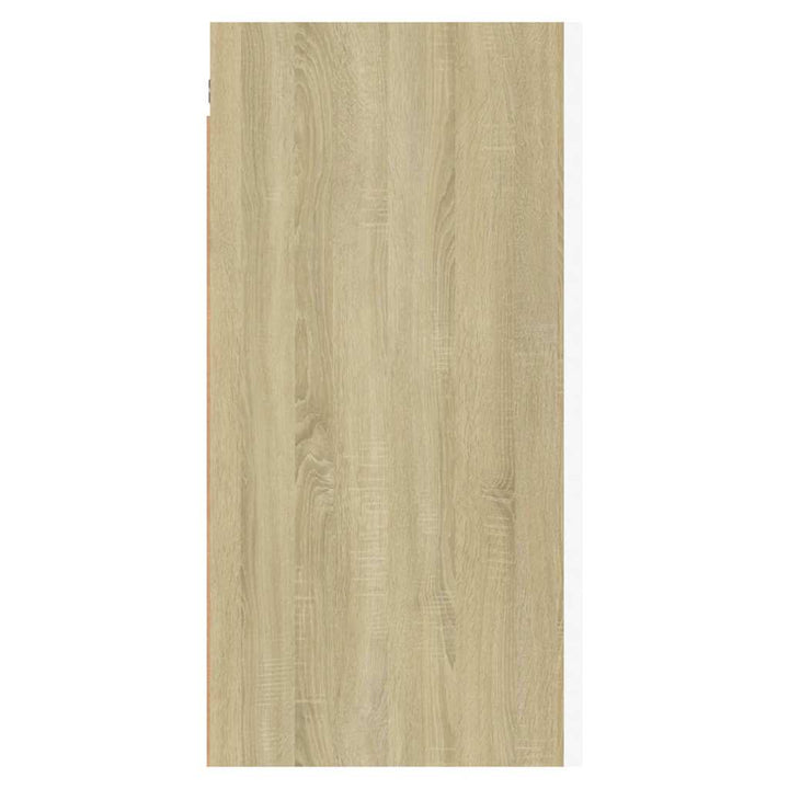 tv-bord 30,5x30x60 cm konstrueret træ hvid og sonoma-eg