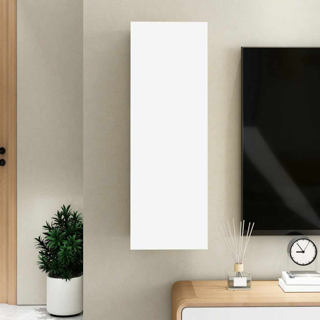 tv-skab 30,5x30x90 cm konstrueret træ hvid