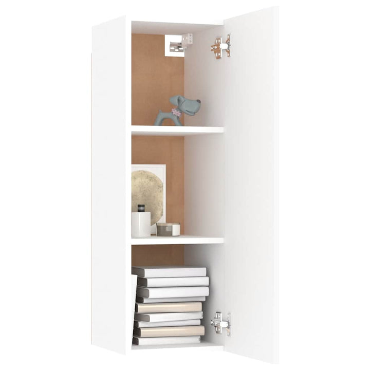 tv-borde 2 stk. 30,5x30x90 cm konstrueret træ hvid