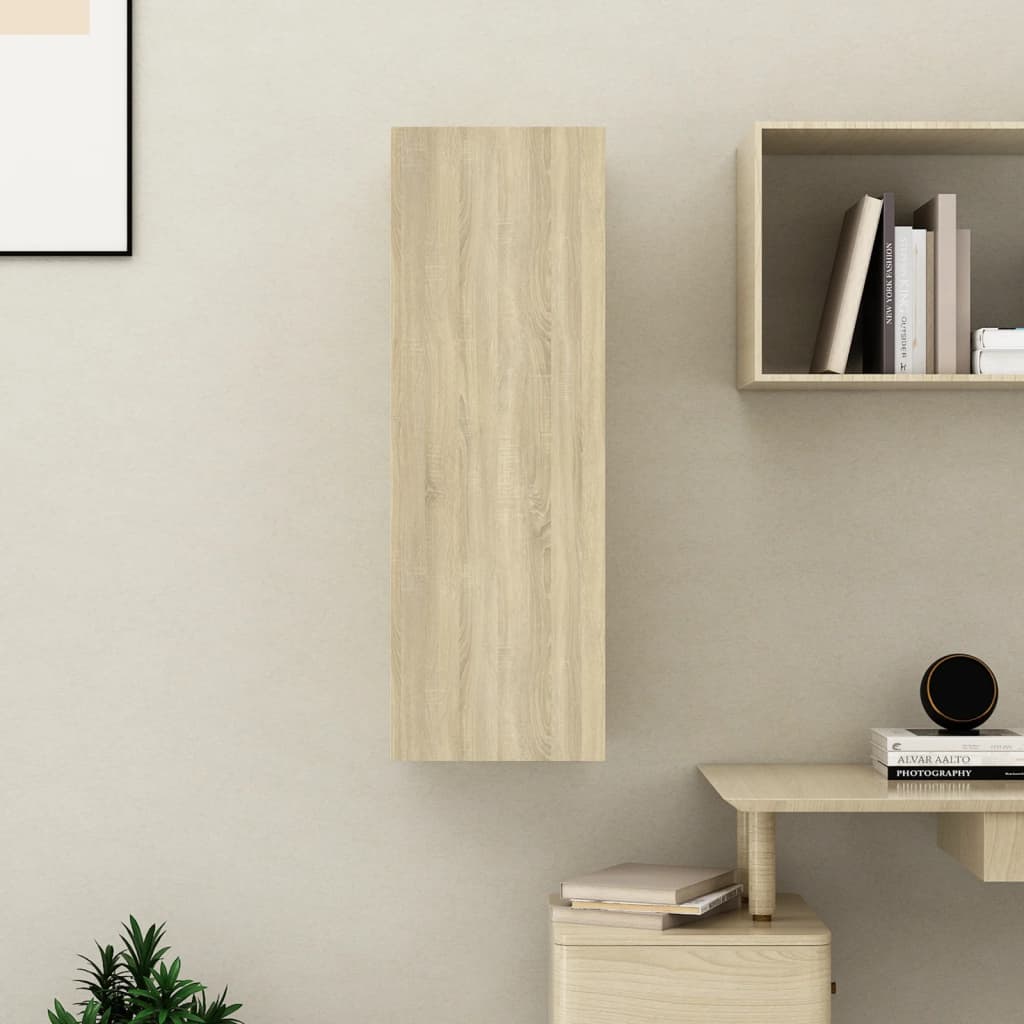 tv-bord 30,5x30x90 cm konstrueret træ sonoma-eg