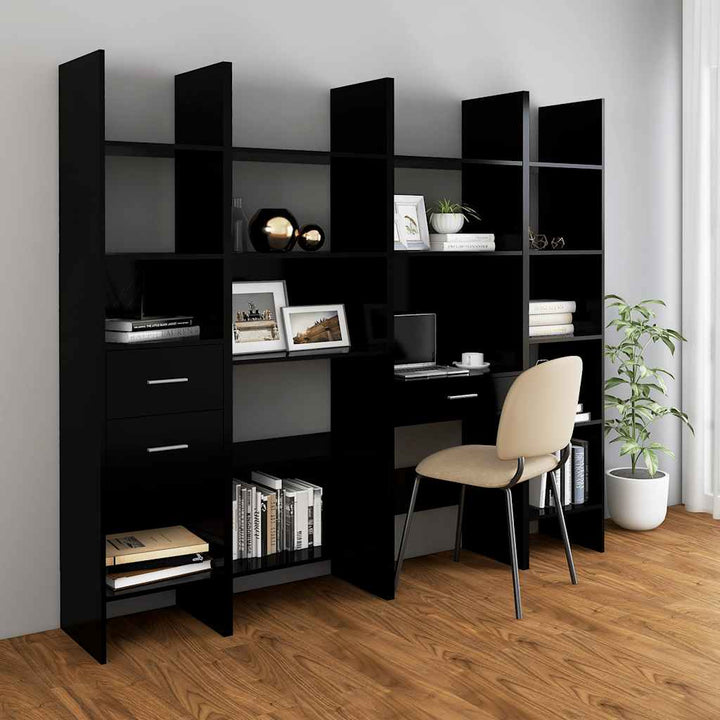 bogreol 60x35x180 cm konstrueret træ sort