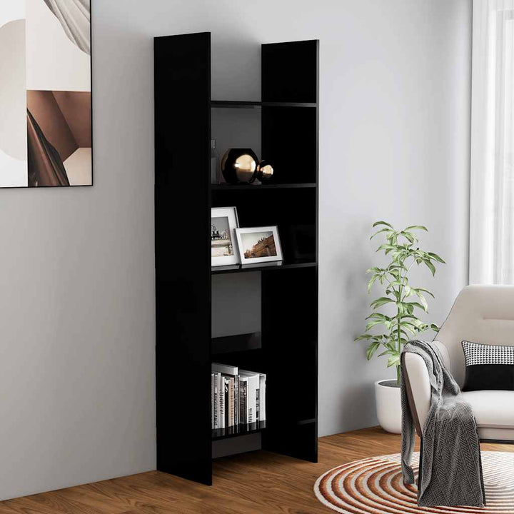 bogreol 60x35x180 cm konstrueret træ sort