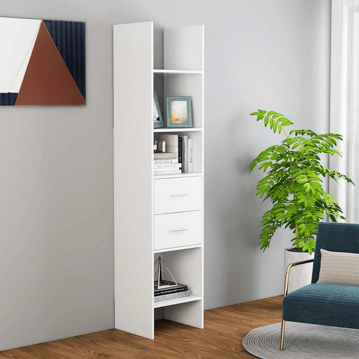 bogreol 40x35x180 cm konstrueret træ hvid