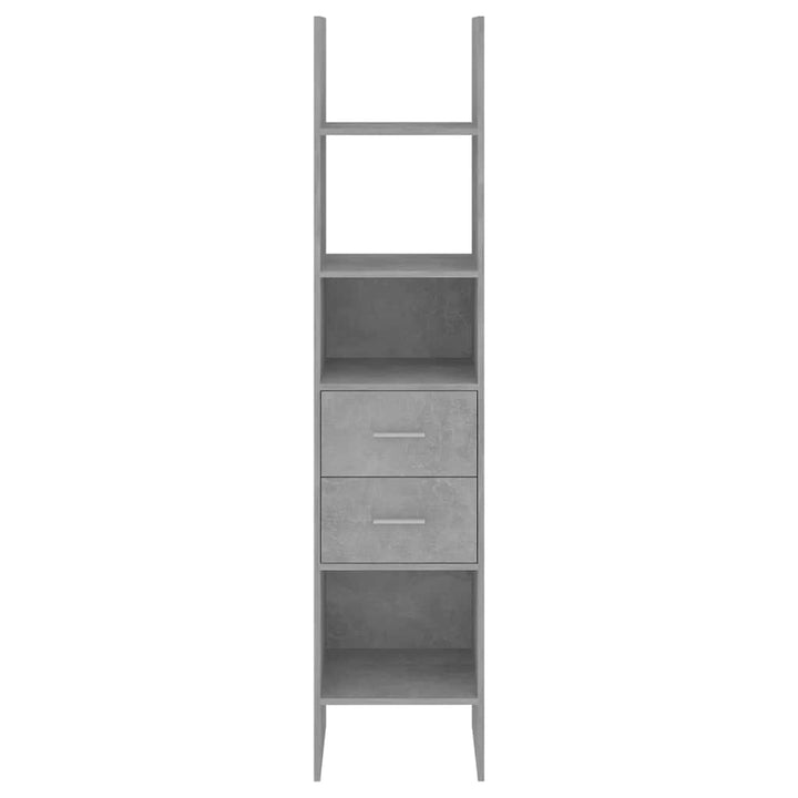 bogreol 40x35x180 cm konstrueret træ betongrå