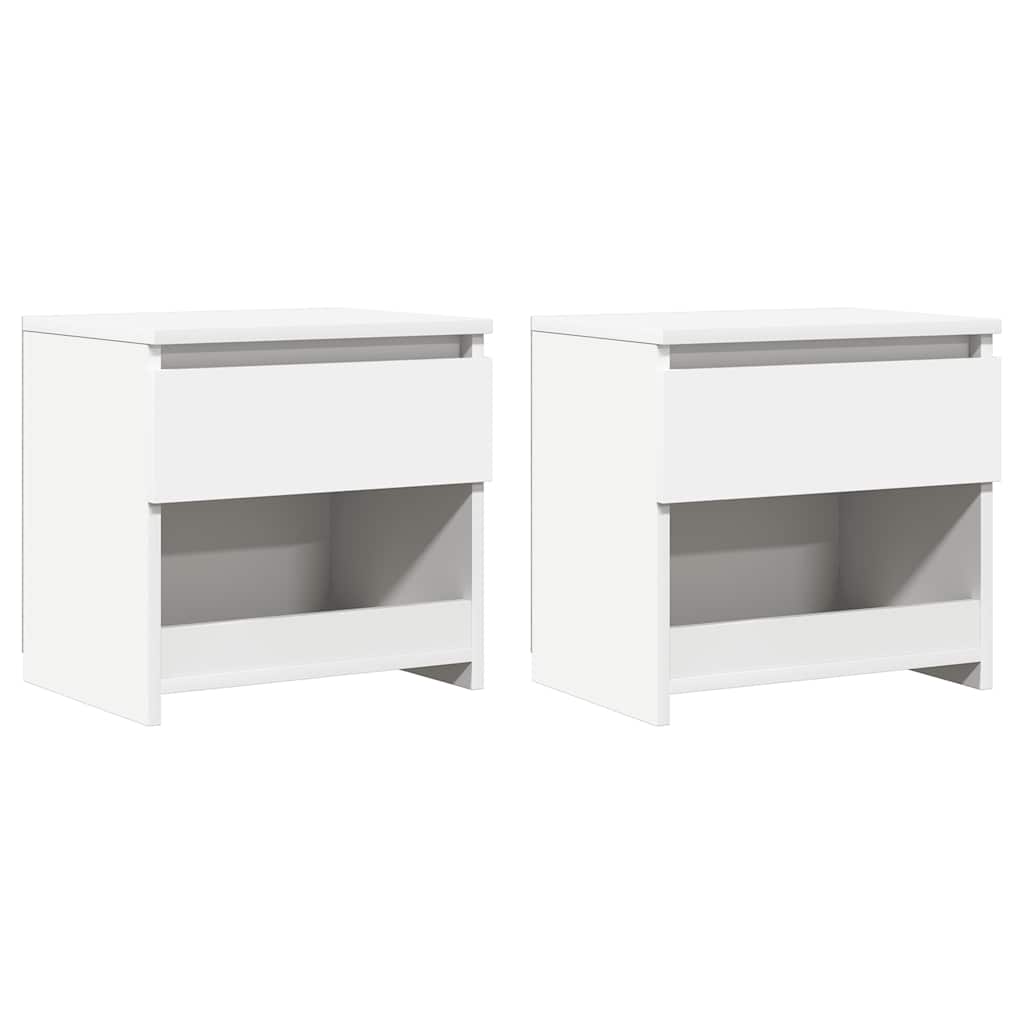 sengeborde 2 stk. 40x30x39 cm konstrueret træ hvid