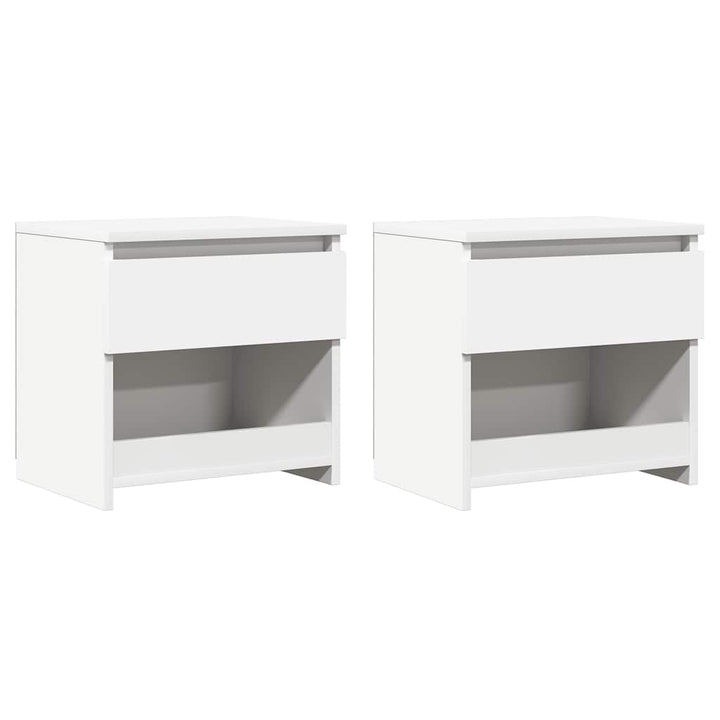 sengeborde 2 stk. 40x30x39 cm konstrueret træ hvid