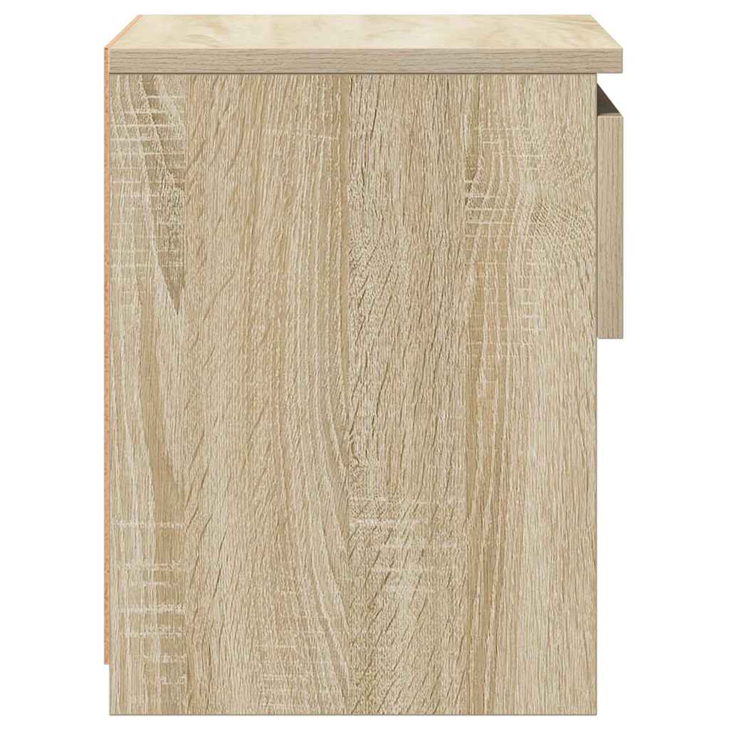 sengeborde 2 stk. 40x30x39 cm konstrueret træ sonoma-eg