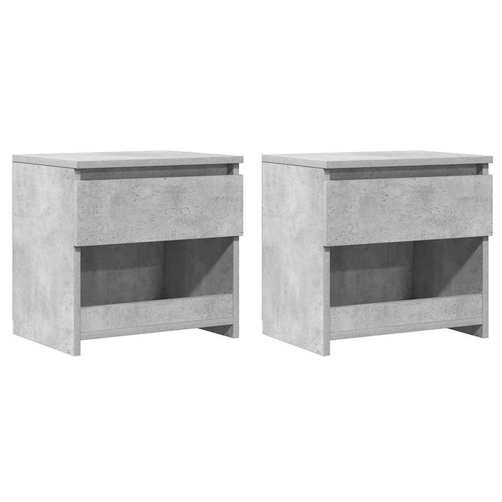 sengeborde 2 stk. 40x30x39 cm konstrueret træ betongrå