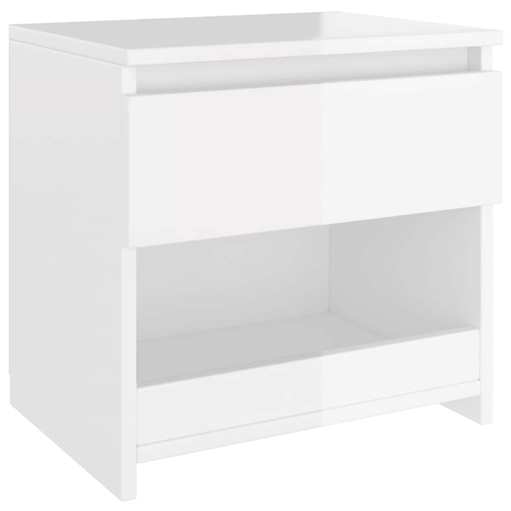 sengeborde 2 stk. 40x30x39 cm konstrueret træ hvid højglans
