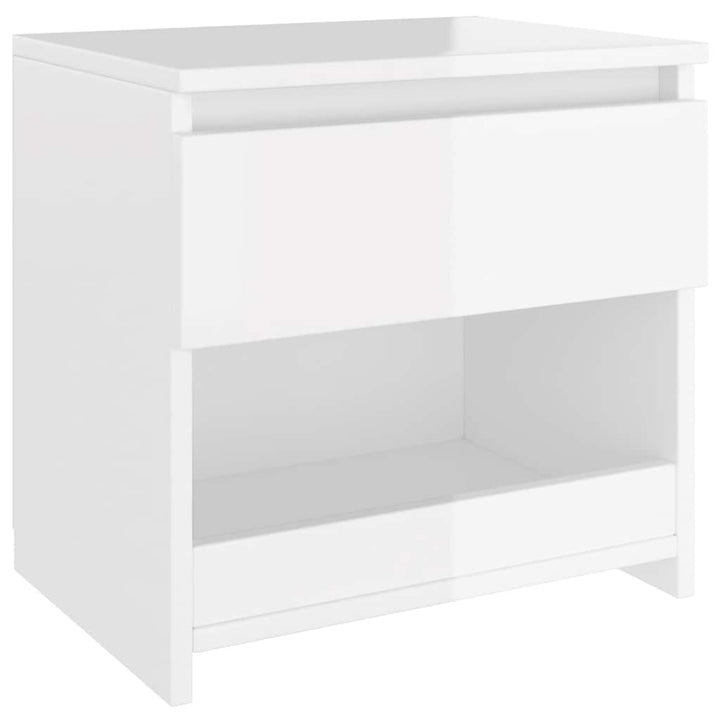 sengeborde 2 stk. 40x30x39 cm konstrueret træ hvid højglans