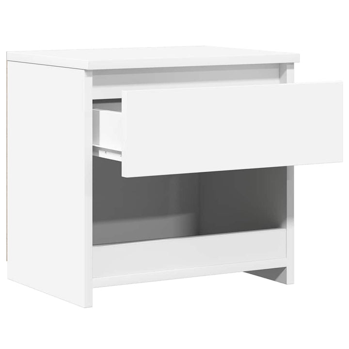 sengeborde 2 stk. 40x30x39 cm konstrueret træ hvid højglans
