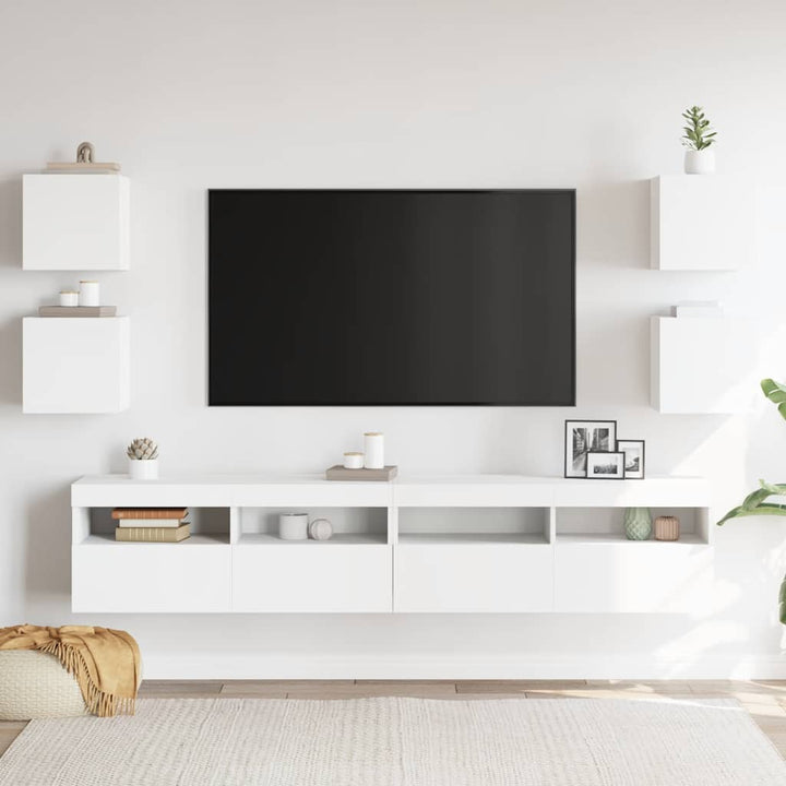 væghængte tv-skabe 4 stk. 30,5x30x30 cm hvid