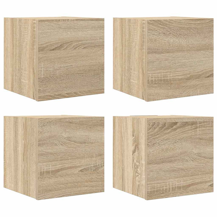 væghængte skabe 4 stk. 30,5x30x30 cm sonoma-eg