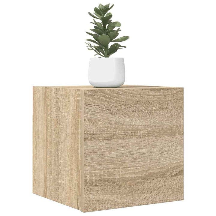 væghængte skabe 4 stk. 30,5x30x30 cm sonoma-eg