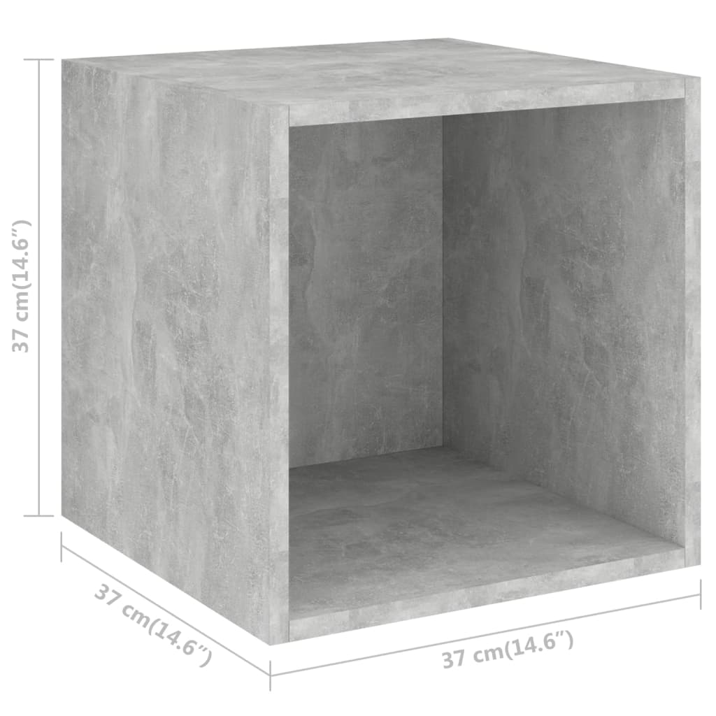 vægskab 37x37x37 cm konstrueret træ betongrå