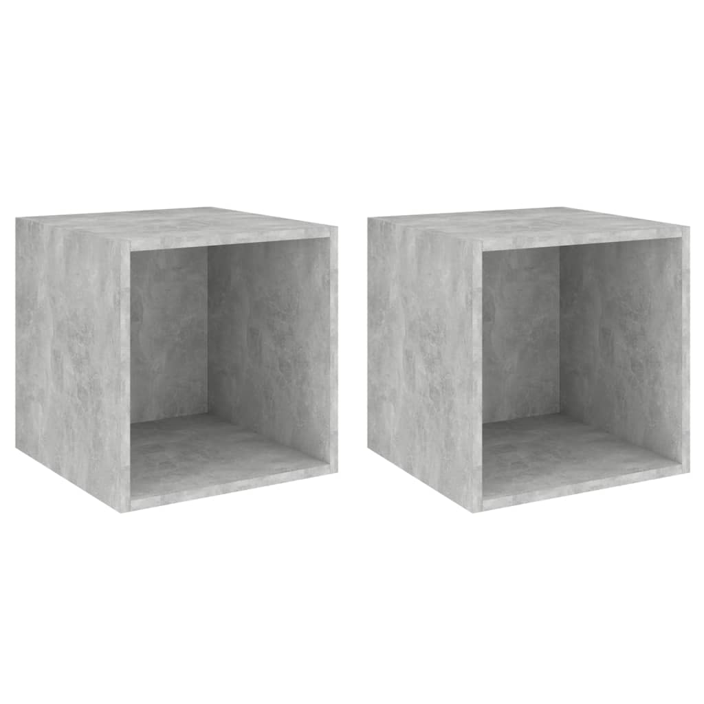 vægskab 2 stk. 37x37x37 cm konstrueret træ betongrå
