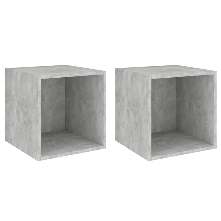 vægskab 2 stk. 37x37x37 cm konstrueret træ betongrå