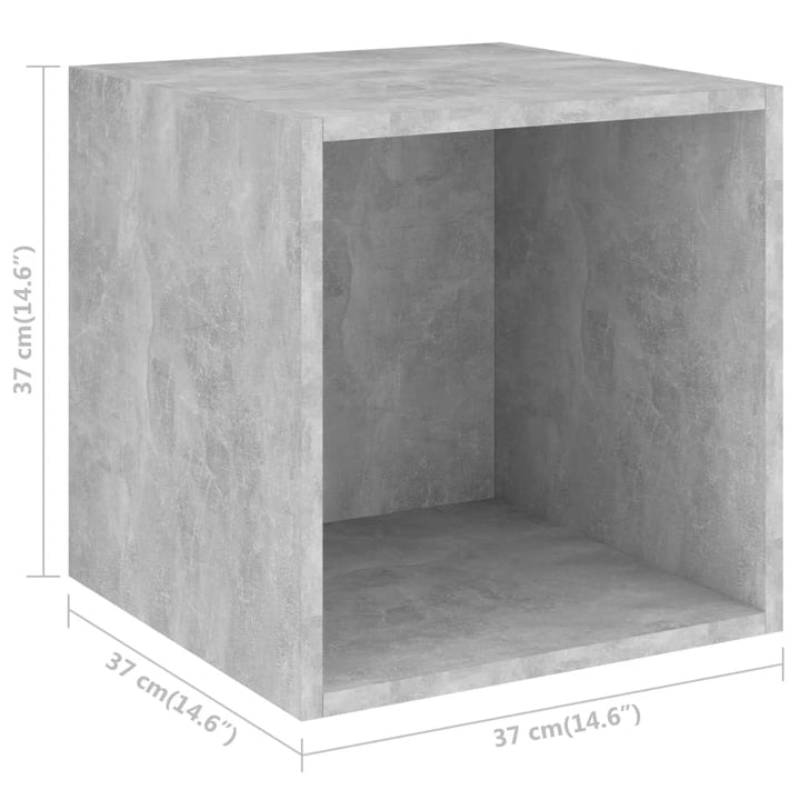 vægskab 2 stk. 37x37x37 cm konstrueret træ betongrå