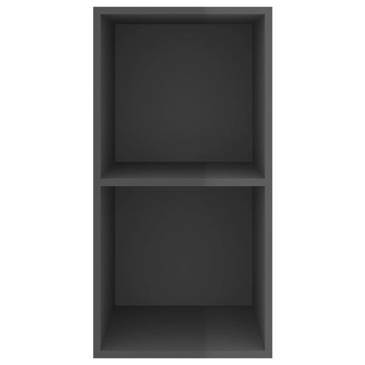 væghængt tv-bord 37x37x72 cm konstrueret træ grå højglans
