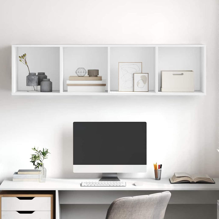 væghængt tv-skab 37x37x142,5 cm konstrueret træ hvid