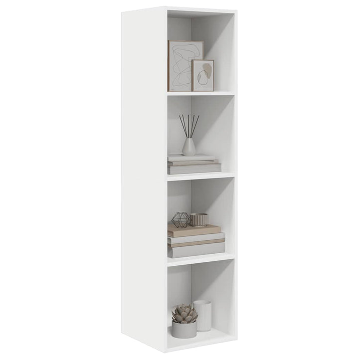 væghængt tv-skab 37x37x142,5 cm konstrueret træ hvid