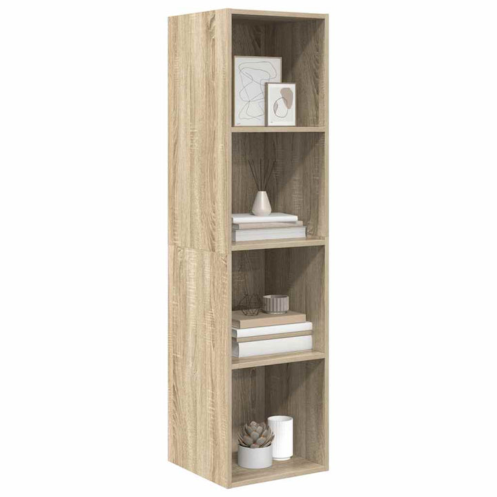 væghængt tv-skab 37x37x142,5 cm konstrueret træ sonoma-eg