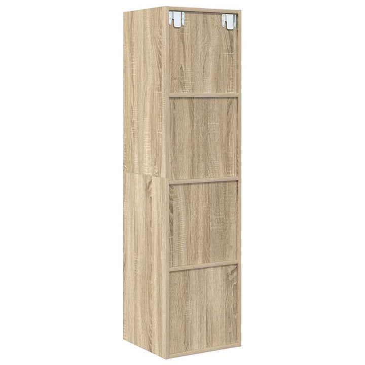 væghængt tv-skab 37x37x142,5 cm konstrueret træ sonoma-eg