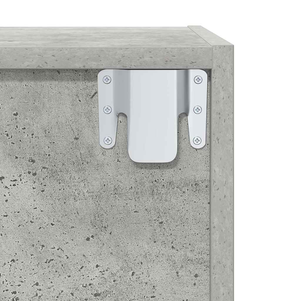 væghængt tv-skab 37x37x142,5 cm konstrueret træ betongrå