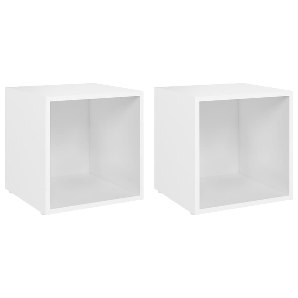 tv-borde 2 stk. 37x35x37 cm konstrueret træ hvid