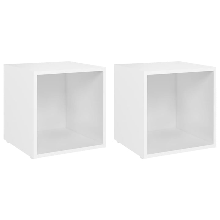 tv-borde 2 stk. 37x35x37 cm konstrueret træ hvid