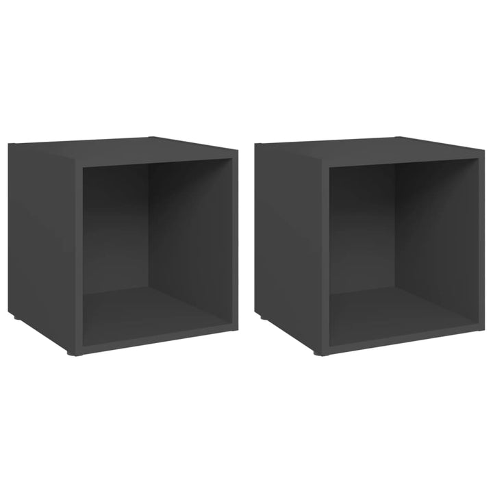 tv-borde 2 stk. 37x35x37 cm konstrueret træ grå