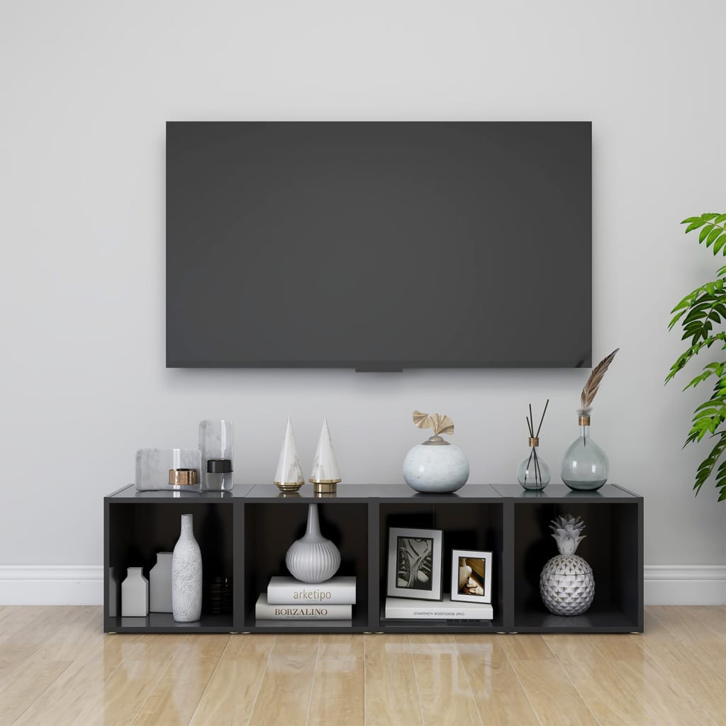 tv-borde 2 stk. 37x35x37 cm konstrueret træ grå