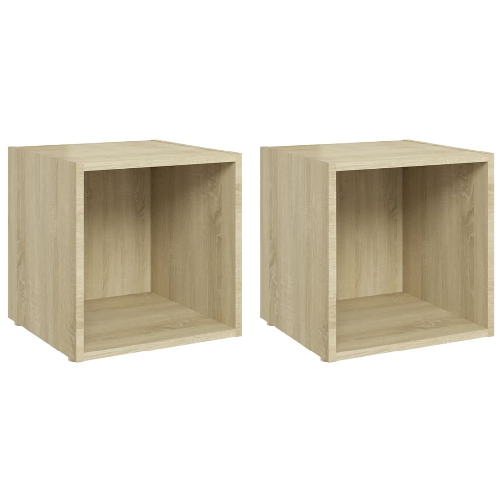 tv-borde 2 stk. 37x35x37 cm konstrueret træ sonoma-eg