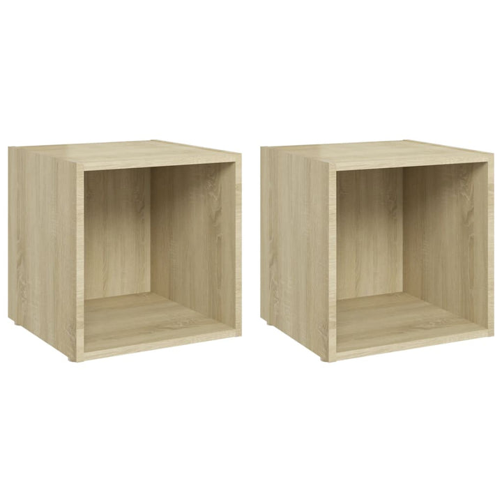 tv-borde 2 stk. 37x35x37 cm konstrueret træ sonoma-eg