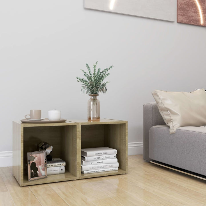 tv-borde 2 stk. 37x35x37 cm konstrueret træ sonoma-eg