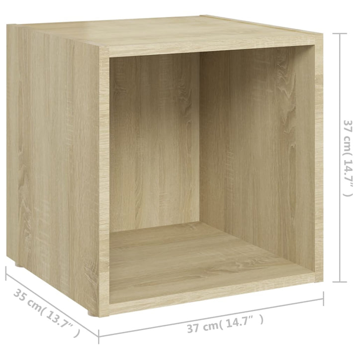 tv-borde 2 stk. 37x35x37 cm konstrueret træ sonoma-eg